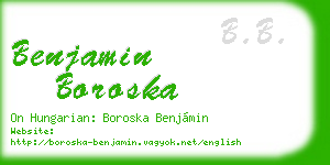 benjamin boroska business card